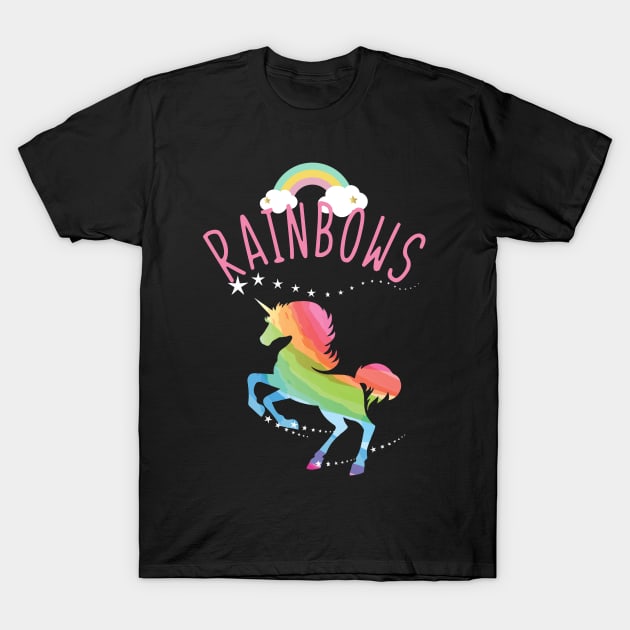 Rainbow Unicorn T-Shirt by Imutobi